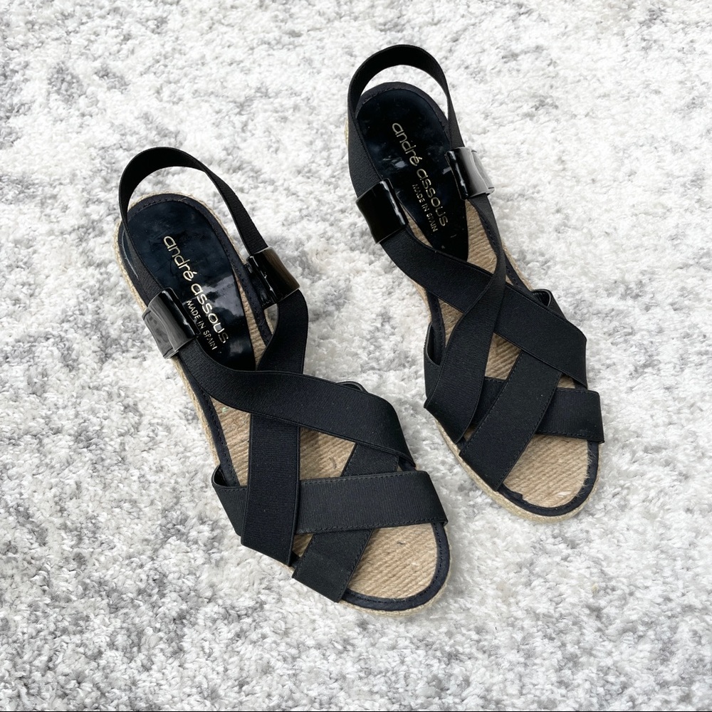 Andre Assous Elastic Wedge Espadrille shoes - Picture 2 of 6